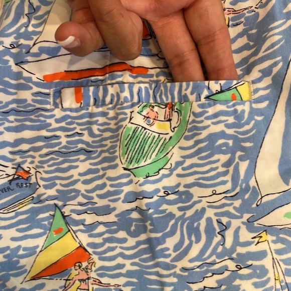 Lilly Pulitzer ‘Get Nauti’ shorts Sz 6 with pockets back zip with button - Picture 7 of 12